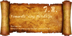 Tomanóczy Milán névjegykártya
