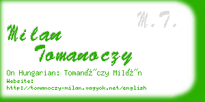 milan tomanoczy business card